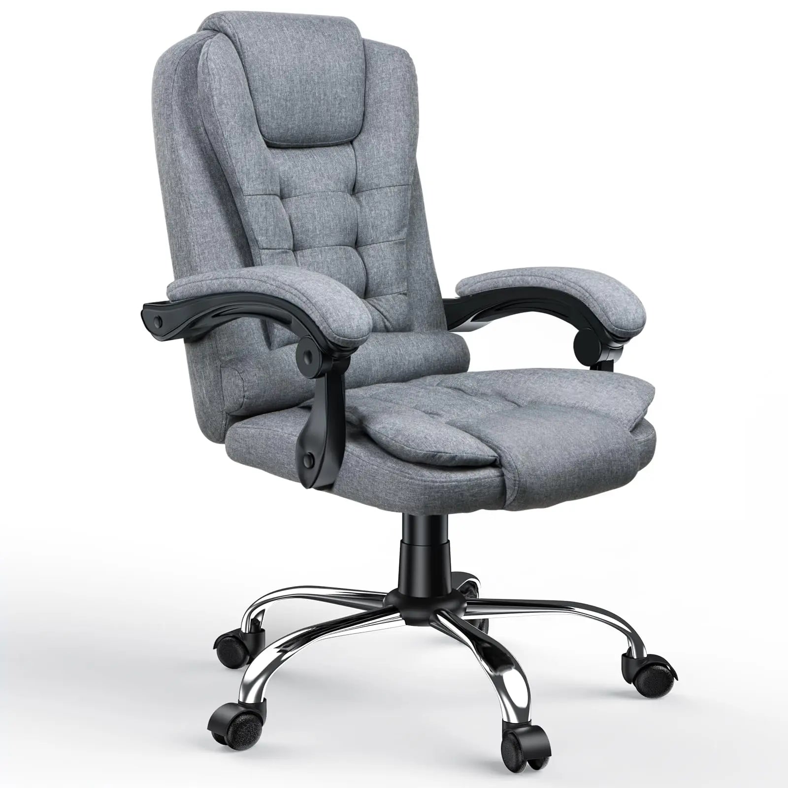 Erastic Prime – Fauteuil de Bureau Ergonomique en Similicuir Noir